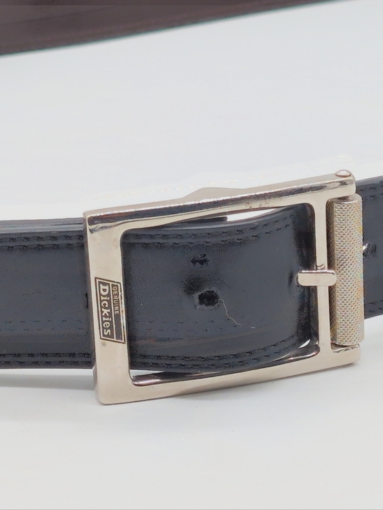 Dickies Other - Dickies Black Leather Sz 50  Men's Belt with Silver-Tone Buckle